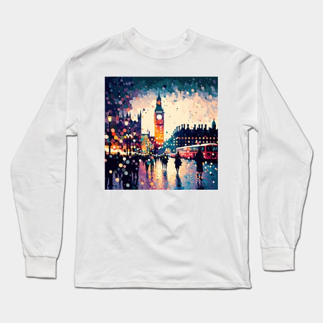 London | Pointillism Long Sleeve T-Shirt by theprintculturecollective